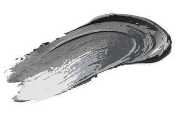 Fototapeta premium Metallic silver and black paint strokes blending on transparent background creating textured design element for luxury packaging and branding and for packaging and label design and for brand visuals..