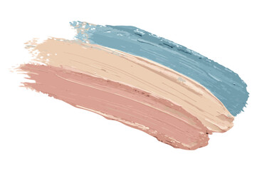 Three pastel color strokes blending into gradient on transparent background for beauty templates, fashion graphics, or modern design elements in creative projects