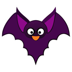Bat icons and white background. Halloween bat vector.