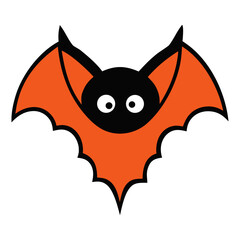 Bat icons and white background. Halloween bat vector.