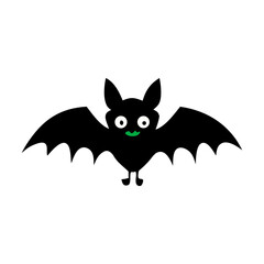 Bat icons and white background. Halloween bat vector.