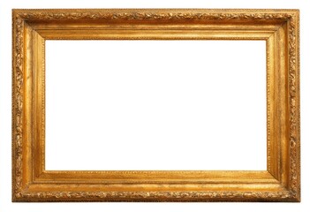 Ornate gold picture frame against white background