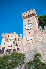 Medieval Fortress and Clock Tower of Offagna in Marche, Italy
