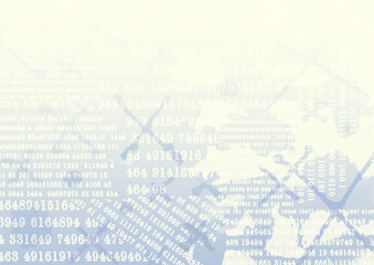 数字×図形 淡青グラフィック背景