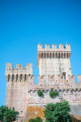Medieval Fortress and Clock Tower of Offagna in Marche, Italy