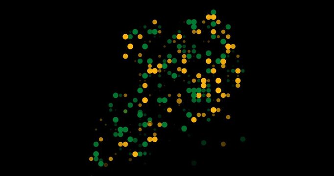 Generative Motion Graphic Flying Colors into Uganda Map Formation