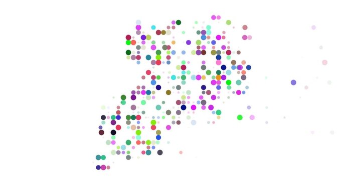 Uganda Map Shape Animation with Flying Circles