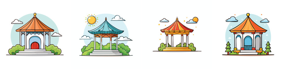 pavilion vector pack in contemporary style with balanced composition.