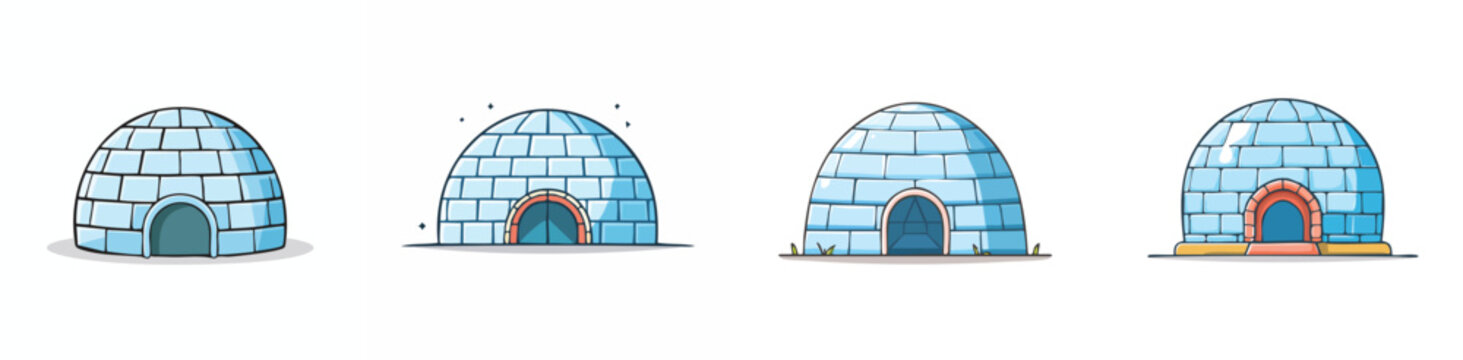 igloo vector pack in contemporary style with balanced composition.