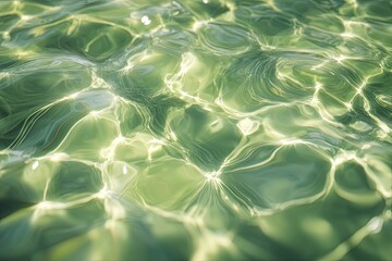 Sunlit, rippled water surface with shimmering, translucent patterns