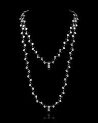 Minimalist Diamond Jewelry Necklace with Square Cut Stones