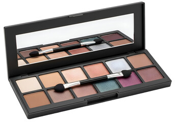 Makeup Palette with Eyeshadows and Mirror for Beauty Enhancement.