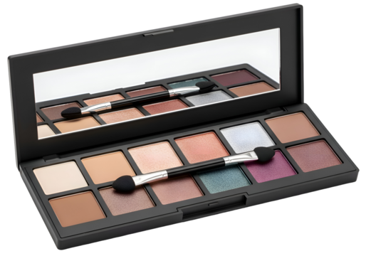 Makeup Palette with Eyeshadows and Mirror for Beauty Enhancement.