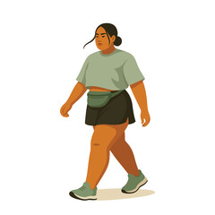 Plus-Size Woman Walking