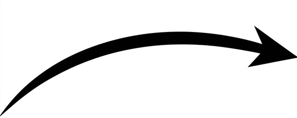 Curving black arrow
