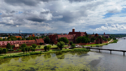 Fototapeta premium Castle view from above fortress Malbork Poland