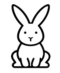 Obraz premium Rabbit icon in black outline style