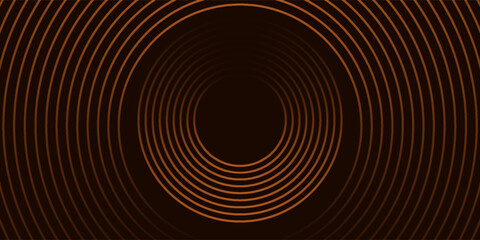 3D brown lines techno abstract background layer on dark blank space with circles shapes effect.