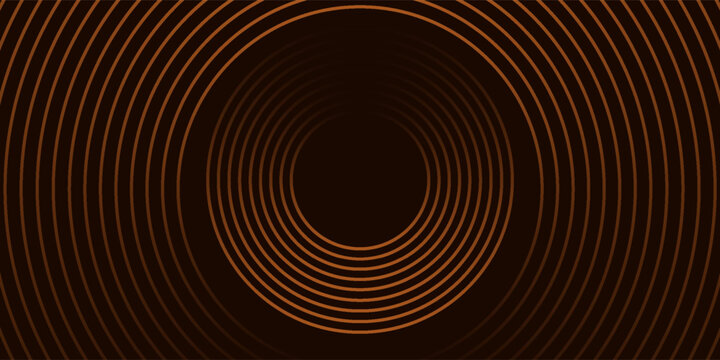 3D brown lines techno abstract background layer on dark blank space with circles shapes effect.