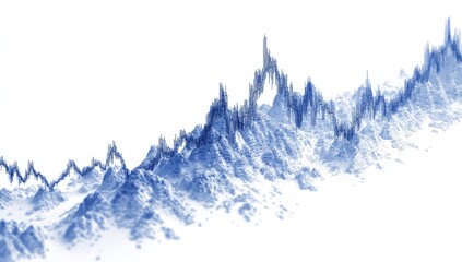 Abstract mountain range graphic, stylized as a rising stock chart