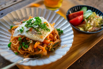 パセリいっぱいナポリタンスパゲッティ