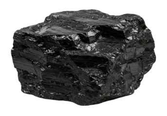 Isolated Lump of Shiny Black Coal Specimen a Fossil Fuel for Heating and Industrial Power