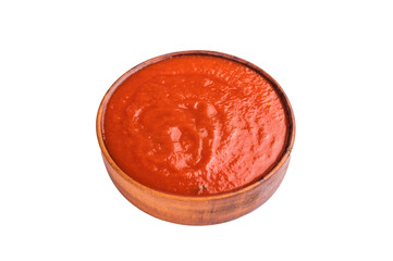 Canned Tomato sauce, preserved paste for cookng, isolated on white background