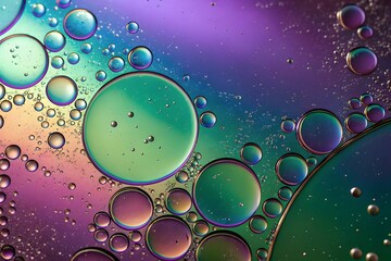 Abstract Oil and Water with Iridescent Colors