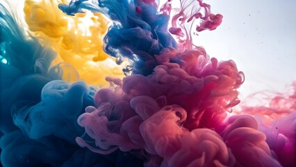 Abstract Liquid Art: Vibrant Swirling Inks