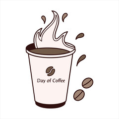 coffee cup vector . Coffee  Mug design. Cup coffee beans wooden. Vector icon cup of coffee. coffee cup logo template. coffee concept. Coffee Bean Icon. 