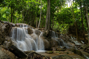 Naklejka premium waterfalls, asia, thailand, indonesia, beautiful, long exposure
