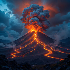 Fototapeta premium fire in the clouds