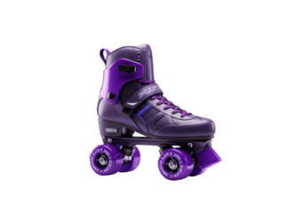 Isolated inline roller skate with wheels, fashionable footwear for skating enthusiasts