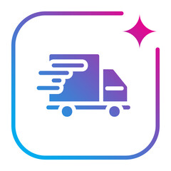 Artificial Intelligence Delivery Truck Icon,Fast delivery truck icon for shipping and logistics in e-commerce.