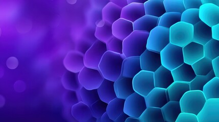 Abstract close-up of hexagonal patterns in vibrant purple and blue tones, showcasing digital art