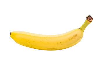 Single Ripe Yellow Banana Isolated on White Background.