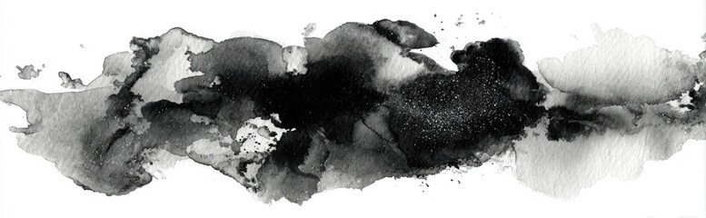 Abstract monochrome ink wash painting (1)