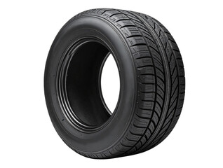 Stack of Brand-New Car Tires with Deep Tread Pattern, Front View, Isolated Transparent PNG