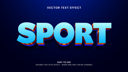 editable text effect sport 3d style premium vector