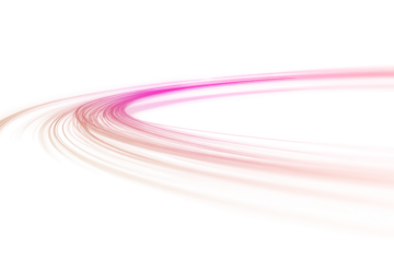 Dynamic glowing motion trail with luminous streak, abstract effect and colored line curve vector of bright ray light, futuristic blur beam background illustration with laser shine PNG design.