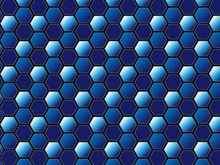 Neon Hexagon Honeycomb Futuristic Technology Pattern Background.