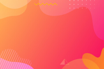 Fluid shape banner design background. Liquid geometric orange and pink gradient template.