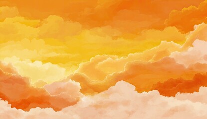 Orange and yellow cloudscape, vibrant sunset