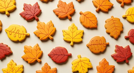 Thanksgiving cookies shaped like leaves