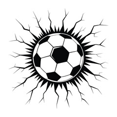 Explosive soccer ball bursting with energy and power sports concept design