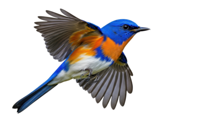 Isolated Bluebird Flying
