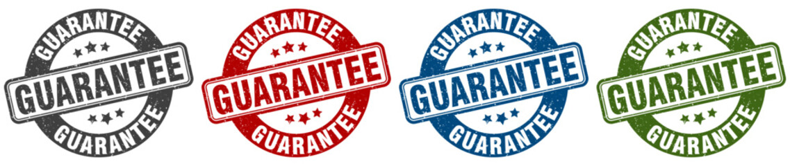 guarantee stamp. guarantee round stamp set isolated on white background