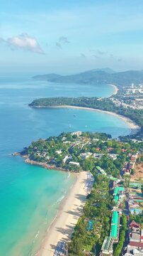 Aerial View Phuket island Thailand,Beautiful beach seashore nature background