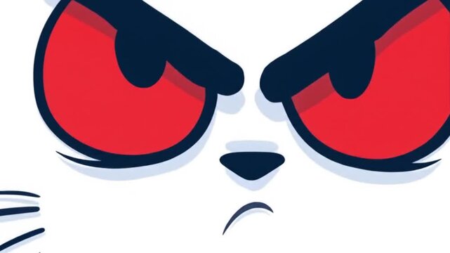 Angry cartoon cat face