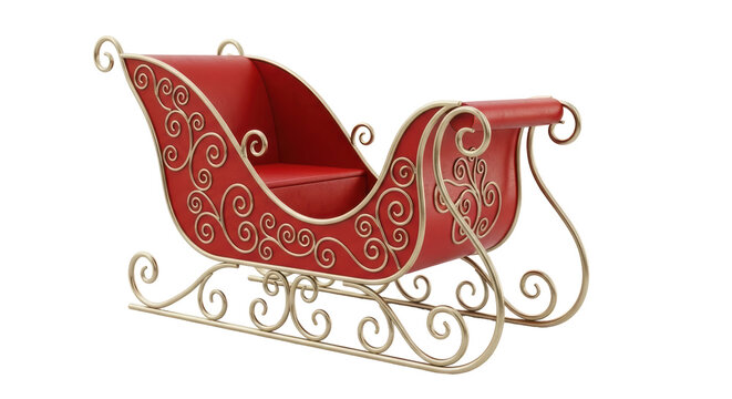 Isolated Santa Sleigh Decorations